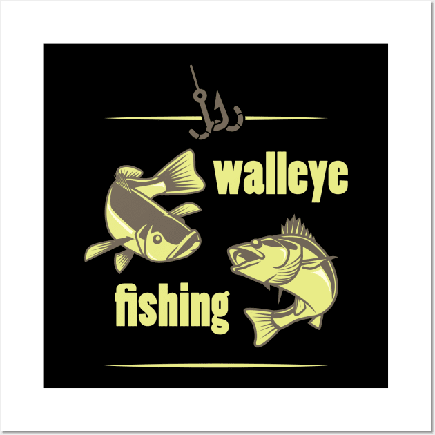 Walleye Fishing TShirt | Pike Perch Gift for Fisherman Wall Art by TellingTales